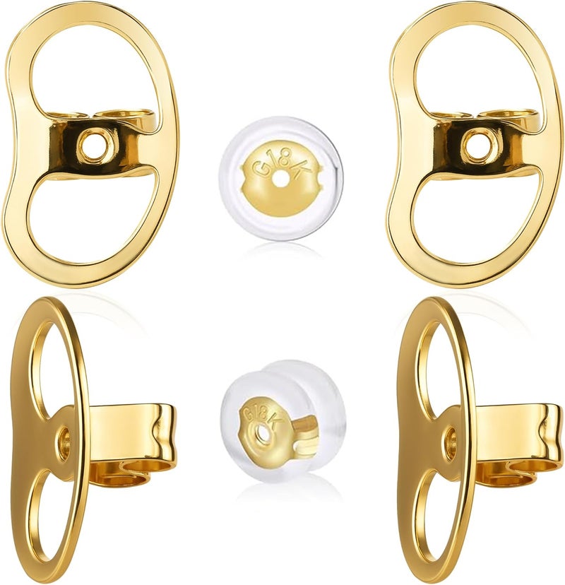 Goffing Earring Backs Replacements for Droopy Ears, Heavy Earrings Lifters, Locking Ear Support for Sensetive Skin, 6 Pairs - Image 1